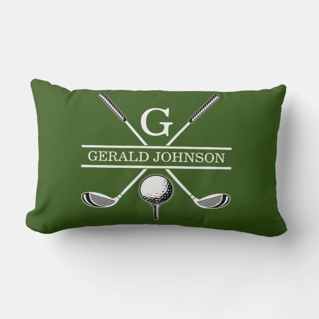 Coussin Rectangle Golf Monogramme Design Jeu d'oreiller (Recto)