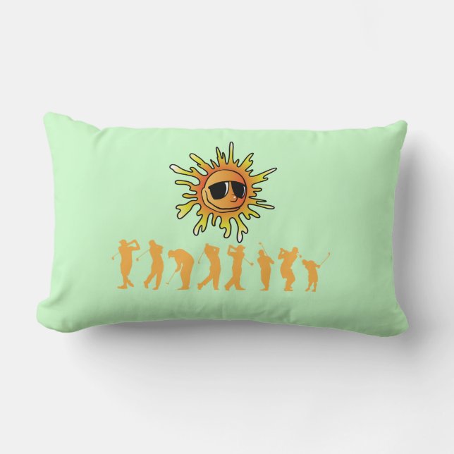 Coussin Rectangle Golfeurs sous soleil (Recto)