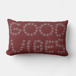 Coussin Rectangle Good Vibes Bourgogne Floral