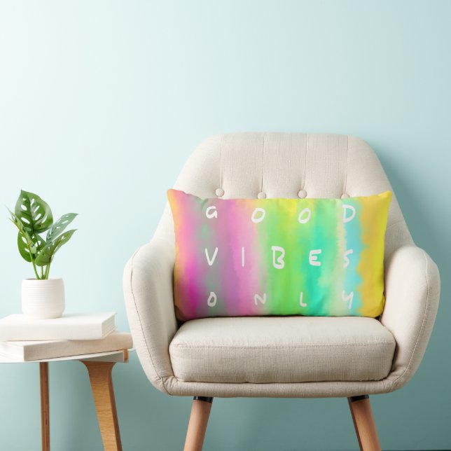 Coussin Rectangle Good Vibes Uniquement Inspiration de Positivité pe (Chaise)