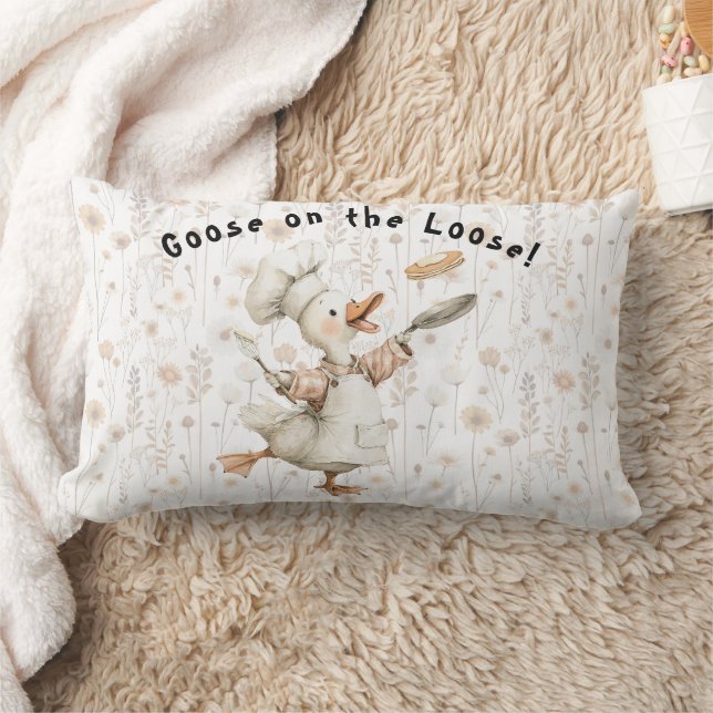 Coussin Rectangle Goose on the Loose! Kitchen Throw Pillow (Couverture)