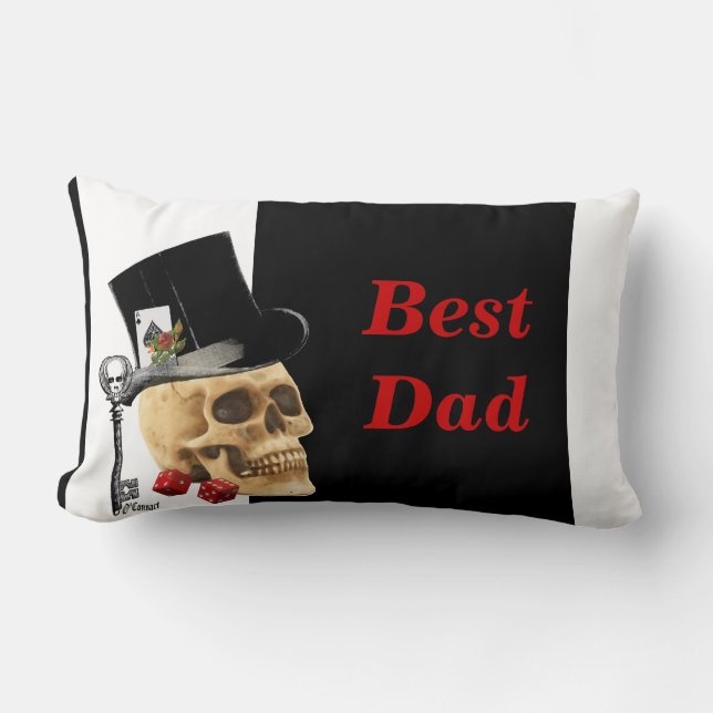 Coussin Rectangle Gothique parieur crâne meilleur papa (Recto)