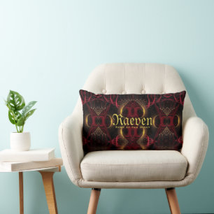 Coussin Rectangle Gothique Valentine Gold Hearts Dark Romance