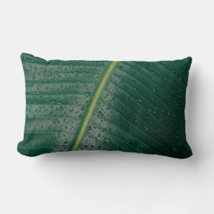 Coussin Rectangle gouttelettes d'eau sur feuille de bananier