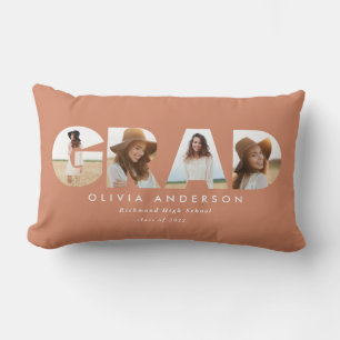 Coussin Rectangle Grades géométriques modernes en terre cuite multi