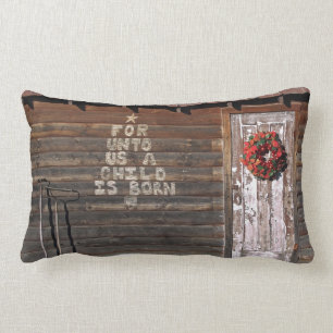 Coussin Rectangle Graffiti rustique de Noël