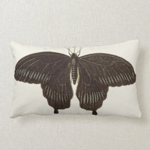 Coussin Rectangle Grand carreau noir de papillon