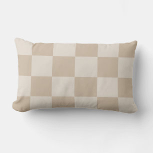Coussin Rectangle Grand Checkers Beige