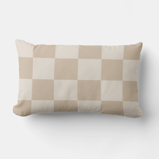 Coussin Rectangle Grand Checkers Beige (Recto)