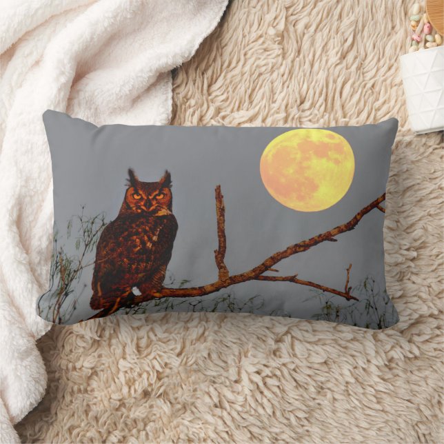 Coussin Rectangle Grand-duc d'Amérique | Pleine Lune (Couverture)