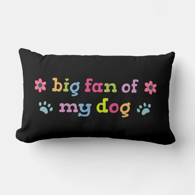 Coussin Rectangle Grand fan de mon chien (Recto)