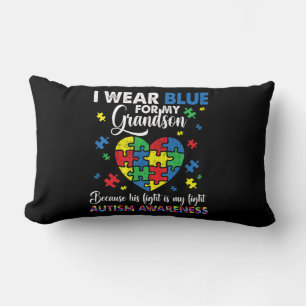 Coussin Rectangle Grand-mère Grand-père I Wear Blue For My Grandson 