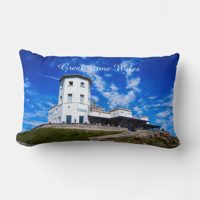 Coussin Rectangle Grand Orme Pays de Galles. (Recto)