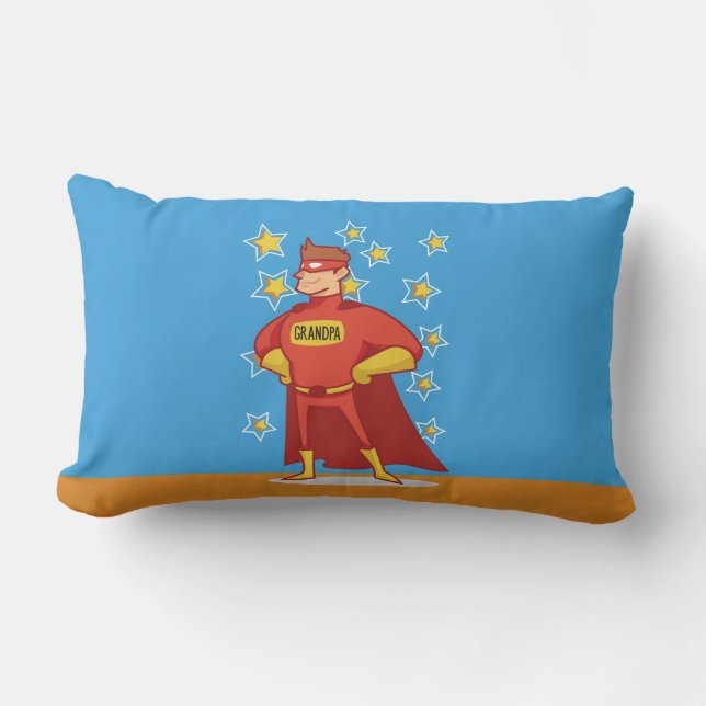 Coussin Rectangle Grand-père Superhero sur la Fête des pères (Recto)
