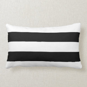 Coussin Rectangle Grande bande noire et blanche moderne