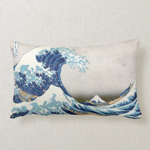 Coussin Rectangle Grande vague au large de Kanagawa Vintage japonais