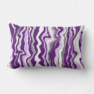 Coussin Rectangle Grandes bandes d'art fluides en marbre violet
