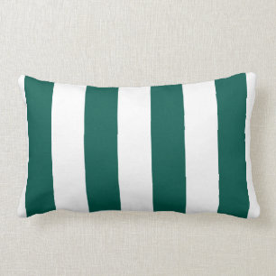 Coussin Rectangle Grandes verticales vert et blanc gras