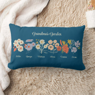Coussin Rectangle Grandma Flower Garden Custom 6 Nom Vintage Floral