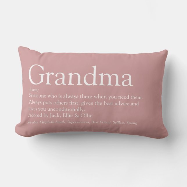 Coussin Rectangle Grandma Granny Définition Dusty Rose rose (Recto)