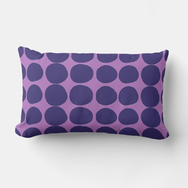 Coussin Rectangle Grands points bleus foncés (Recto)