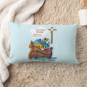 Coussin Rectangle Grandson Baptême Noah's Ark Personnalisé