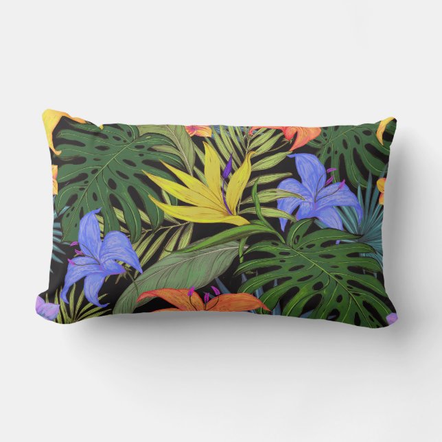 Coussin Rectangle Graphique de fleur d'Aloha de Hawaii tropical (Recto)