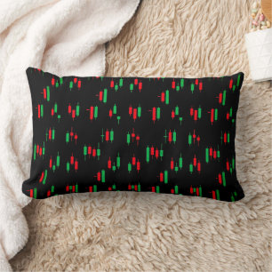 Coussin Rectangle Graphique de trading Streetwear Bougie Rouge Verte