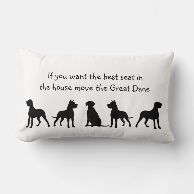 Coussin Rectangle Great Dane Humour Meilleur siège dans la maison Ch (Recto)