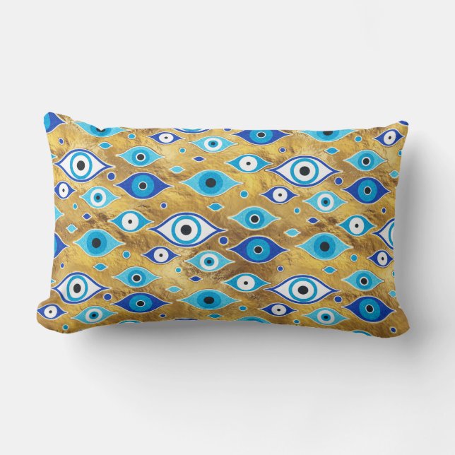Coussin Rectangle Grèce Mati Mataki - motif des yeux malveillants de (Recto)