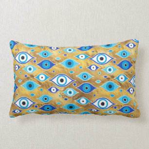 Coussin Rectangle Grèce Mati Mataki - motif des yeux malveillants de