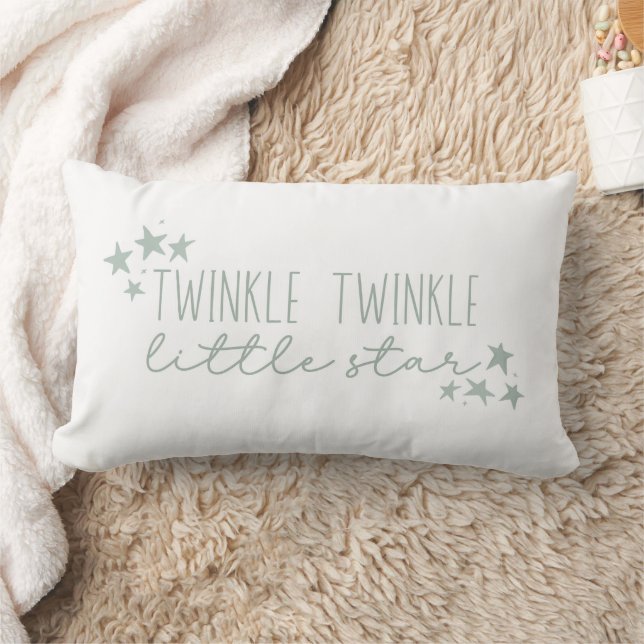 Coussin Rectangle Green "Twinkle Twinkle Little Star" Baby Nursery (Couverture)