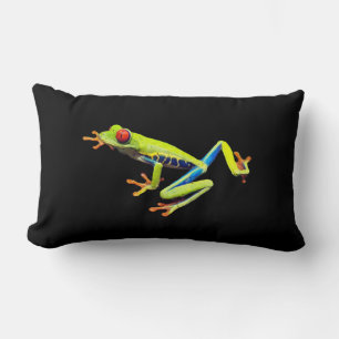 Coussin Rectangle Grenouille à feuilles rouges