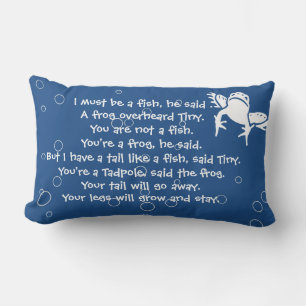 Coussin Rectangle grenouilles blanches sur l'étage bleu temps lit