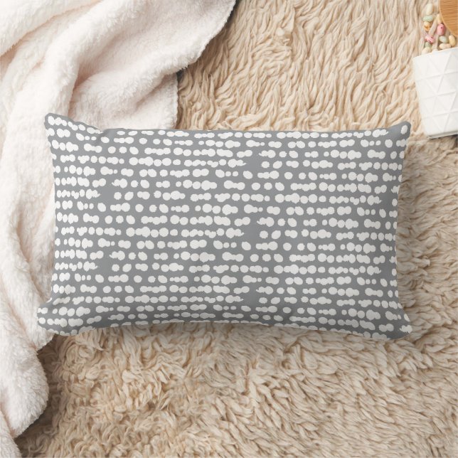 Coussin Rectangle Grey Organic Dots Markmaking Pattern (Couverture)