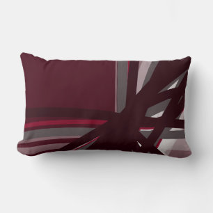 Coussin Rectangle Gris bordeaux & blanc Artiste Abstrait linéaire