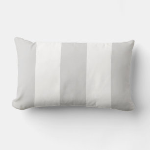 Coussin Rectangle Gris Clair Blanc Grandes Rayures