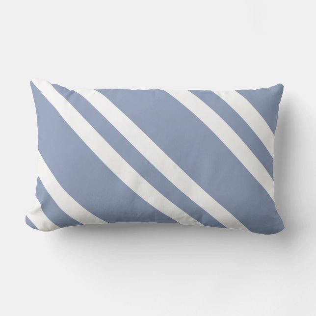 Coussin Rectangle Gris d'ardoise et blanc rayé (Recto)