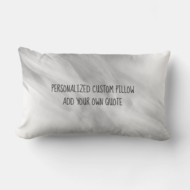 Coussin Rectangle gris doux et blanc élégant artistique ajouter une  (Recto)