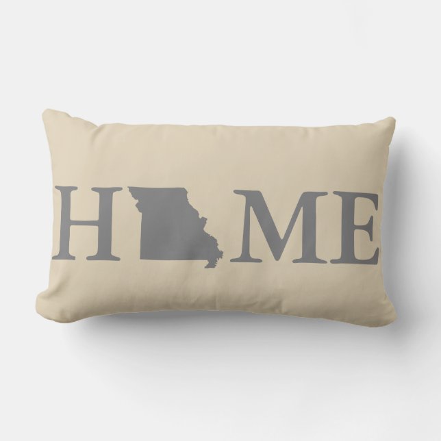 Coussin Rectangle Gris et crème du Missouri de l'État d'origine (Recto)