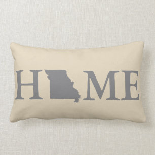Coussin Rectangle Gris et crème du Missouri de l'État d'origine