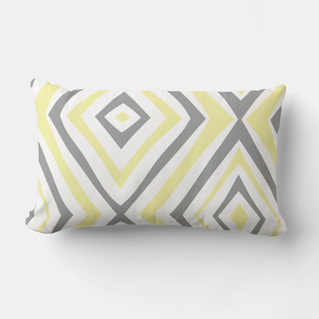 Coussin Rectangle gris jaune moderne simple (Recto)