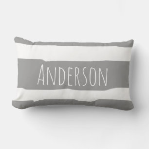 Coussin Rectangle Gris muet rayures style scandinave