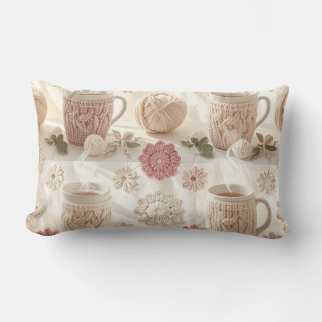 Coussin Rectangle Groovy 70s Throw Pillow - Mustard Yellow Psychedel (Recto)