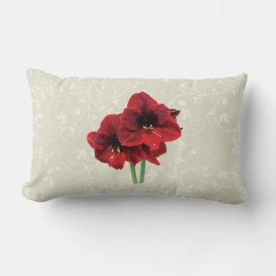 Coussin Rectangle Gros plan sur l'Amaryllis rouge