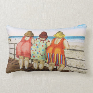 Coussin Rectangle Grosses filles basées vintages à la plage