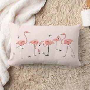 Coussin Rectangle Groupe lombaire rose des flamants