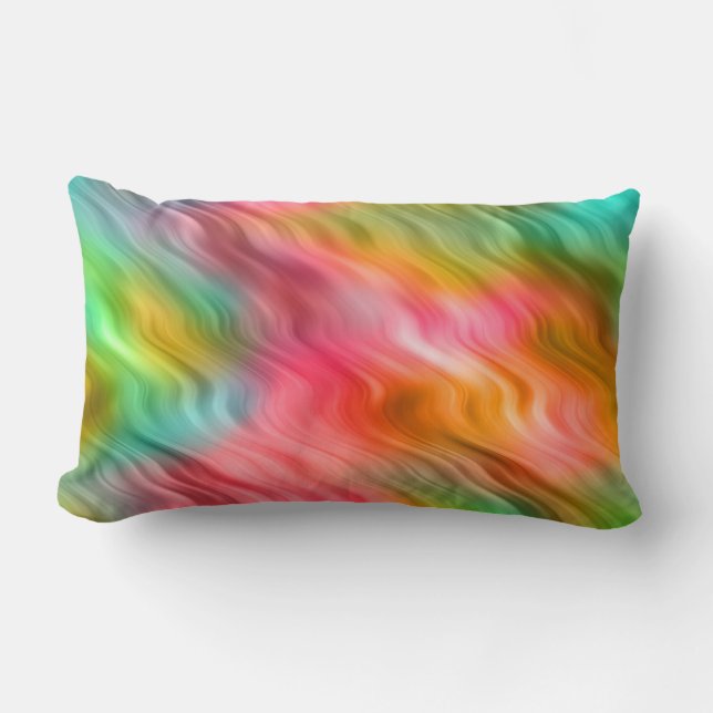 Coussin Rectangle Grue colorée Fleur Wavy Texture (Recto)