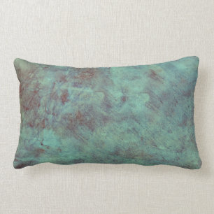Coussin Rectangle Grunge texturisée d'en cuivre de turquoise