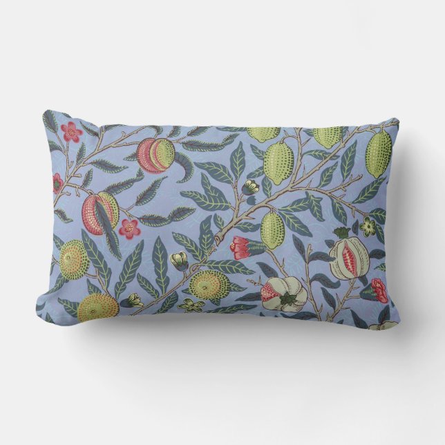 Coussin Rectangle Guillaume Morris Fruit Pomegranate Blue Orament (Recto)